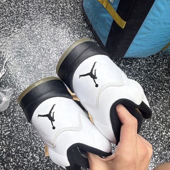 Jordan Air Jordan 5 Retro Olympic White Black Gold Men\'s Sneakers 2016 136027-1…